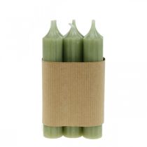 Artículo Vela cónica verde velas premium de color liso 120mm/Ø21mm 6ud