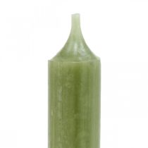 Artículo Vela cónica verde velas premium de color liso 120mm/Ø21mm 6ud