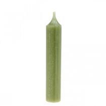 Artículo Vela cónica verde velas premium de color liso 120mm/Ø21mm 6ud
