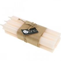 Artículo Vela cónica de color crema blanco, velas de cera, 180 mm/Ø21 mm, 6 piezas
