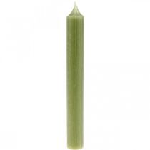 Vela de varilla velas de cera color verde 180mm/Ø21mm 6uds