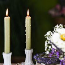 Vela de varilla velas de cera color verde 180mm/Ø21mm 6uds