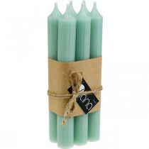 Artículo Velas de palo velas verdes vela de jade decoración Ø21mm 170mm 6 piezas