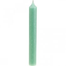 Artículo Velas de palo velas verdes vela de jade decoración Ø21mm 170mm 6 piezas