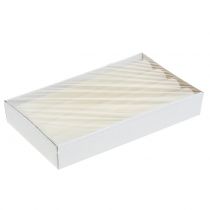 Artículo Velas cónicas color crema liso, 34 mm x 240 mm, 4 unidades