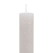 Artículo Velas cónicas unicolor gris 34mm x 300mm 4 piezas