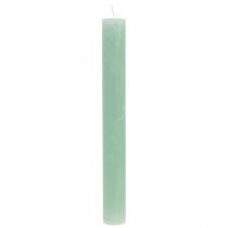 Artículo Velas cónicas unicolor verde claro 34mm x 300mm 4ud