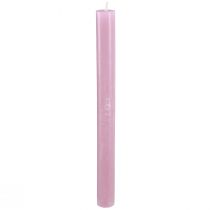 Artículo Velas de palo, velas monocolor, rosa viejo, 21×240mm, 12 piezas