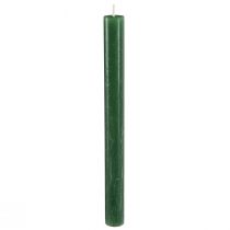 Artículo Velas cónicas, velas monocromáticas, verde oscuro, 21×240mm, 12 unidades