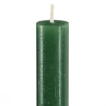 Artículo Velas cónicas, velas monocromáticas, verde oscuro, 21×240mm, 12 unidades