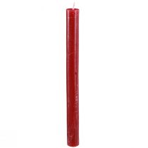Artículo Velas cónicas, velas monocromáticas, rojo oscuro, 21×240mm, 12 unidades