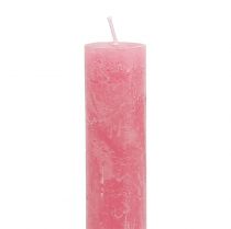 Artículo Velas de palo teñidas de rosa 34mm x 300mm 4 piezas