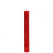 Artículo Velas cónicas teñidas de rojo 34mm x 240mm 4 piezas