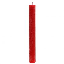 Velas coloreadas a través de Rojo 34mm x 300mm 4pcs