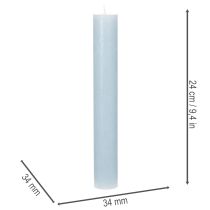 Artículo Vela cónica azul para candelabros y decoración de mesa, 34x240 mm, 4 unidades.