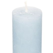 Artículo Vela cónica azul para candelabros y decoración de mesa, 34x240 mm, 4 unidades.