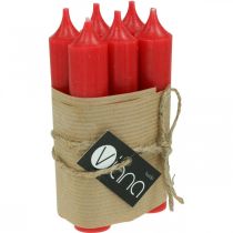 Artículo Velas Cónicas Velas Cortas Rojas Decoración Navidad Ø21/110mm 6 Piezas