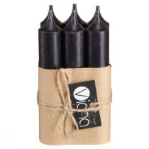 Artículo Velas cónicas velas cortas pequeñas negro 110mm Ø21mm 6 piezas manojo