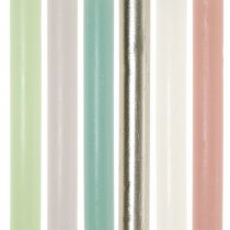 Velas palo teñidas diferentes colores 21×240mm 12uds