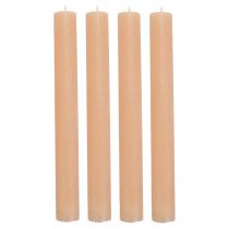 Velas cónicas color liso Velas melocotón naranja 34×300mm 4ud