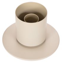 Artículo Portavelas moderno para velas cónicas con cilindro y base de cristal, 31 cm.