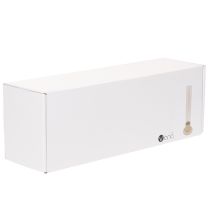 Artículo Portavelas moderno para velas cónicas con cilindro y base de cristal, 31 cm.