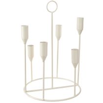 Artículo Portavelas cónico para 6 velas, portavelas gris Ø20cm H31cm