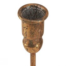 Artículo Portavelas de palo antiguo para 10 velas dorado 46×46cm H16,5cm