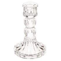 Artículo Portavelas transparente, diseño clásico, decoración de mesa, 12 cm, 2 unidades