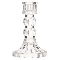 Artículo Portavelas transparente, diseño clásico, decoración de mesa, 12 cm, 2 unidades