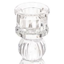 Artículo Portavelas transparente, diseño clásico, decoración de mesa, 12 cm, 2 unidades