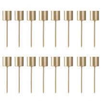 Artículo Portavelas de varilla, oro mate, para insertar, Ø24mm, 11cm, 16 piezas