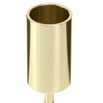 Artículo Portavelas moderno de metal dorado de 21,5 cm, 4 piezas