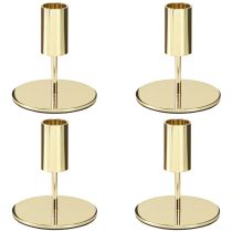Artículo Candelabro moderno dorado de metal H10cm 4 piezas