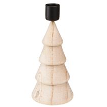 Artículo Portavelas de madera para decoración de árbol de Navidad natural H16cm 2 uds