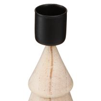 Artículo Portavelas de madera para decoración de árbol de Navidad natural H16cm 2 uds