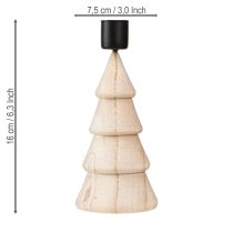 Artículo Portavelas de madera natural Abete navideña A16cm 2uds