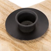 Artículo Portavelas rústico de madera con forma de estrella para velas cónicas, 16 cm.
