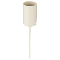 Artículo Candelabro de metal con varilla, beige, H11cm, 4 piezas