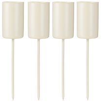 Artículo Candelabro de metal con varilla, beige, H11cm, 4 piezas