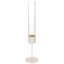 Artículo Portavelas cilíndrico de cristal moderno de 45 cm