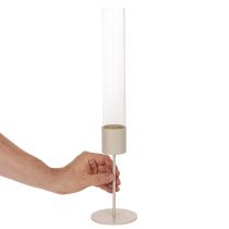 Artículo Portavelas cilíndrico de cristal moderno de 45 cm