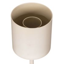 Artículo Portavelas con cilindro de cristal sobre base metálica de 50 cm.