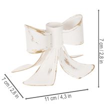 Artículo Portavelas vintage con forma de lazo, 12 cm.