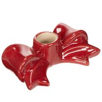 Artículo Portavelas rojos con forma de lazo para velas cónicas de 11 cm, 2 unidades.
