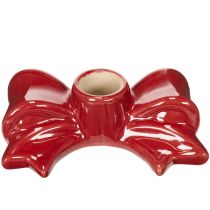 Artículo Portavelas rojos con forma de lazo para velas cónicas de 11 cm, 2 unidades.