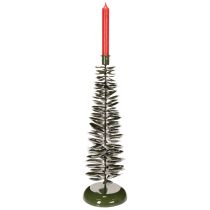 Artículo Candelabro con diseño de árbol de Navidad, metal verde, 45 cm