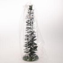 Artículo Candelabro con diseño de árbol de Navidad, metal verde, 45 cm