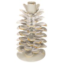 Artículo Portavelas con diseño de piña para velas cónicas, 17 cm