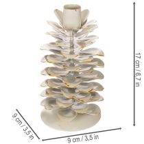 Artículo Portavelas con diseño de piña para velas cónicas, 17 cm